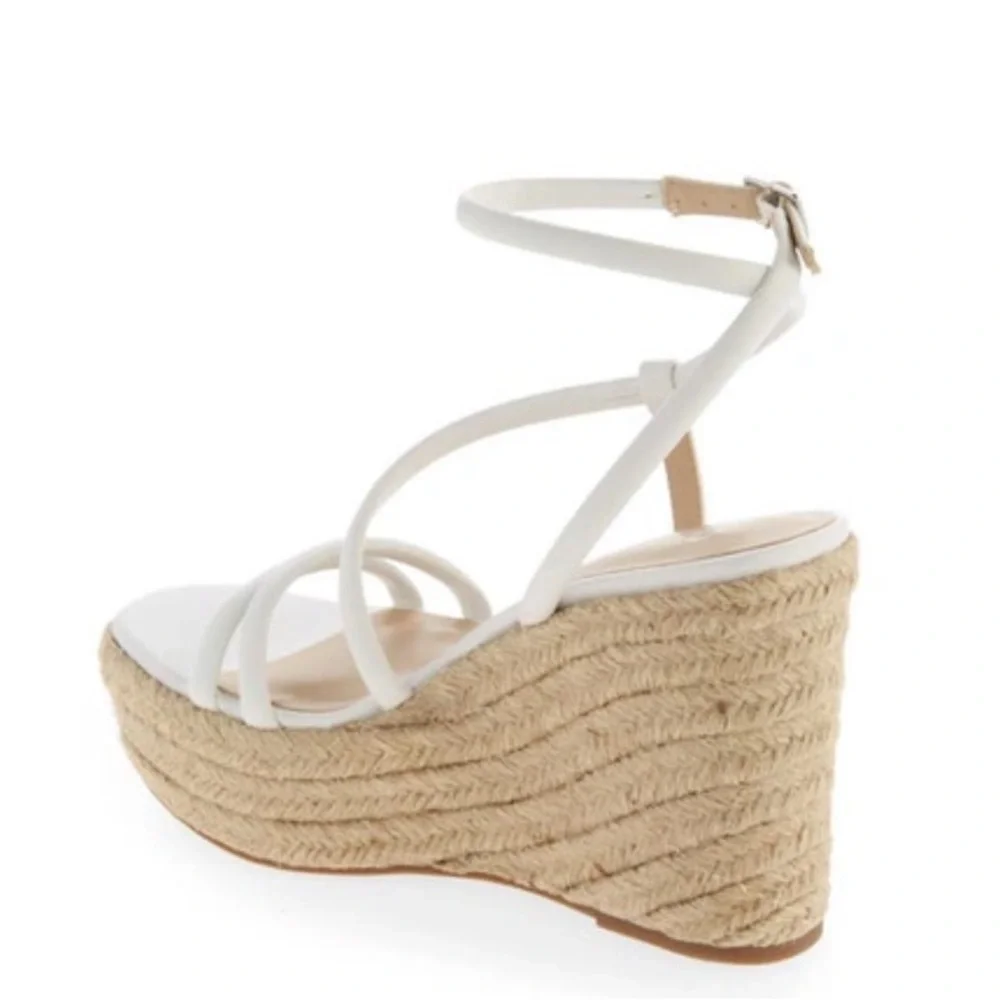 BP. Nordstrom Cohan White Espadrille Platform Wedge Sandal Size 11